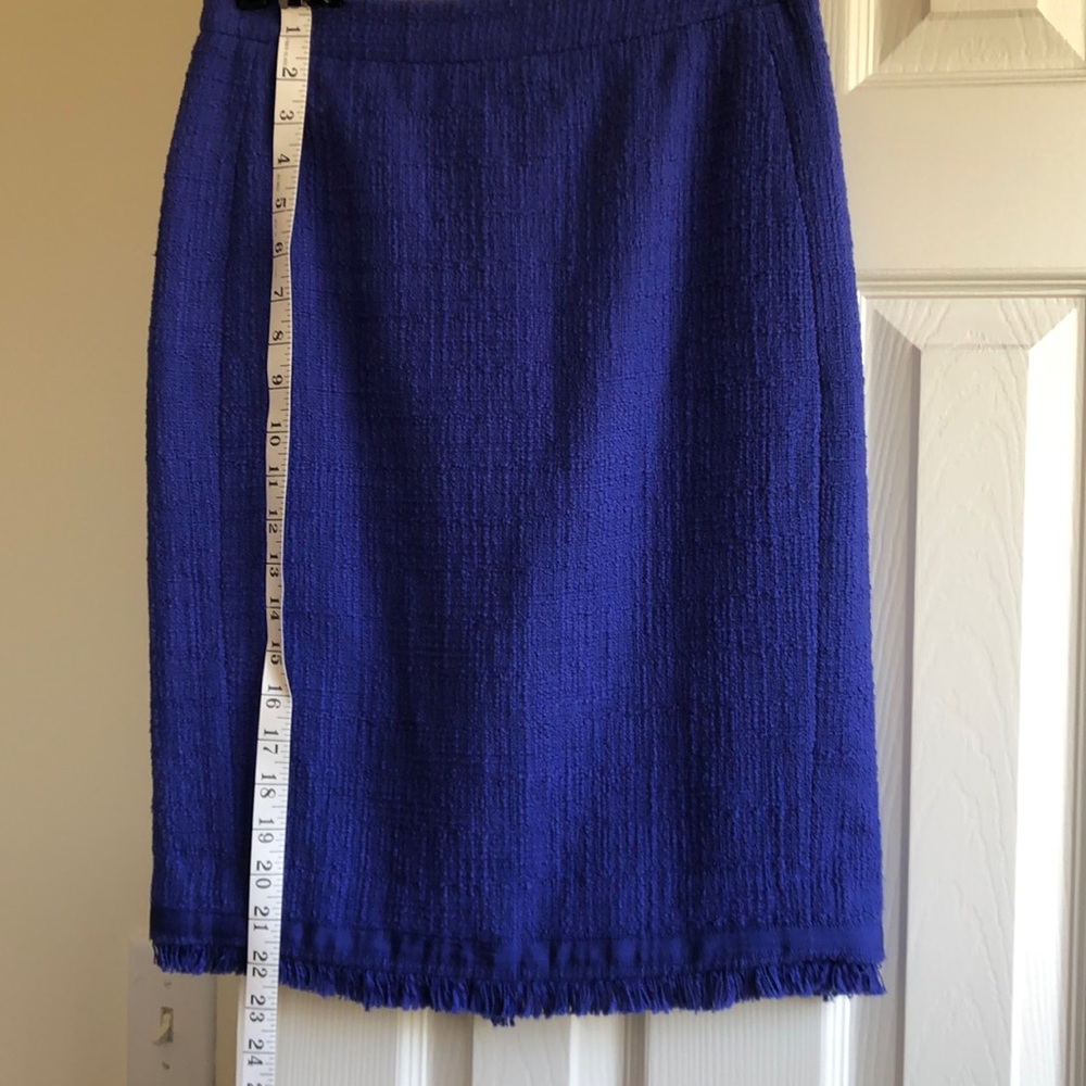JCrew Textured Tweed Pencil Skirt with Fringes - Picture 13 of 15